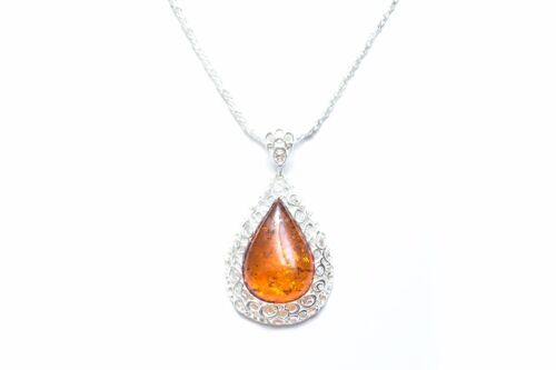 Structured Amber Pendant