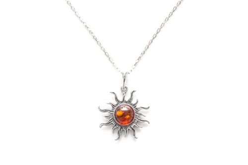 Amber Sun Charm Pendant