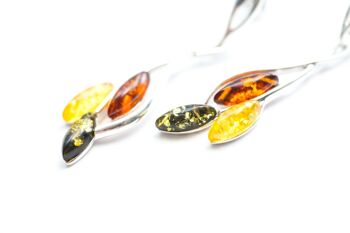 Boucles d'Oreilles Feuille d'Ambre Multicolore 4