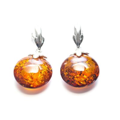 Minimal Pastille Amber Drop Earrings