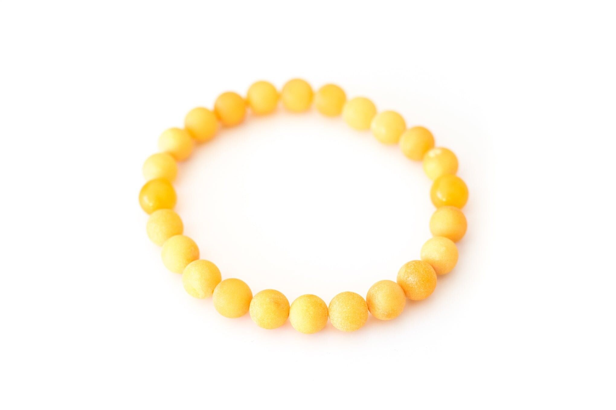 Pulsera de cuentas de ámbar amarillo de lujo