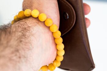 Bracelet de perles d'ambre jaune de luxe 6