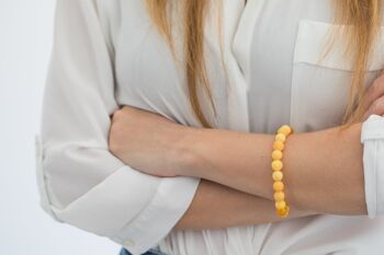 Bracelet de perles d'ambre jaune de luxe 11
