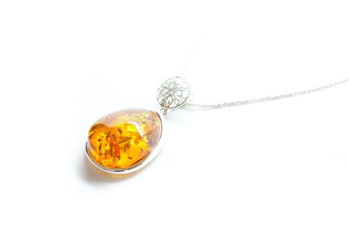 Unique Floral Amber Pendant