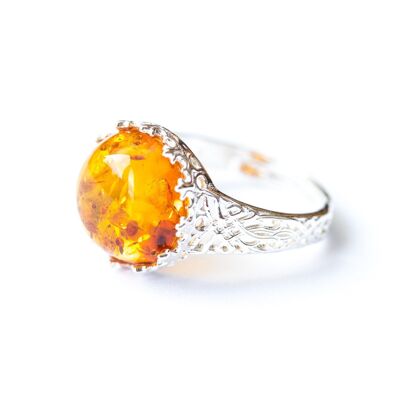 Princess Crown Amber Ring
