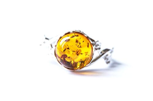 Dainty Floral Amber Ring