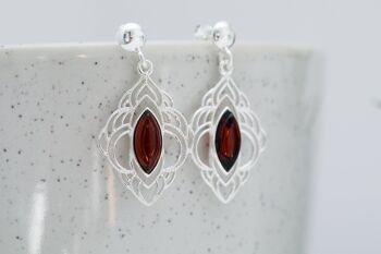 Boucles d'oreilles Chandelier Frame Cherry Ambre 6