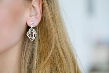 Boucles d'oreilles Chandelier Frame Cherry Ambre 7