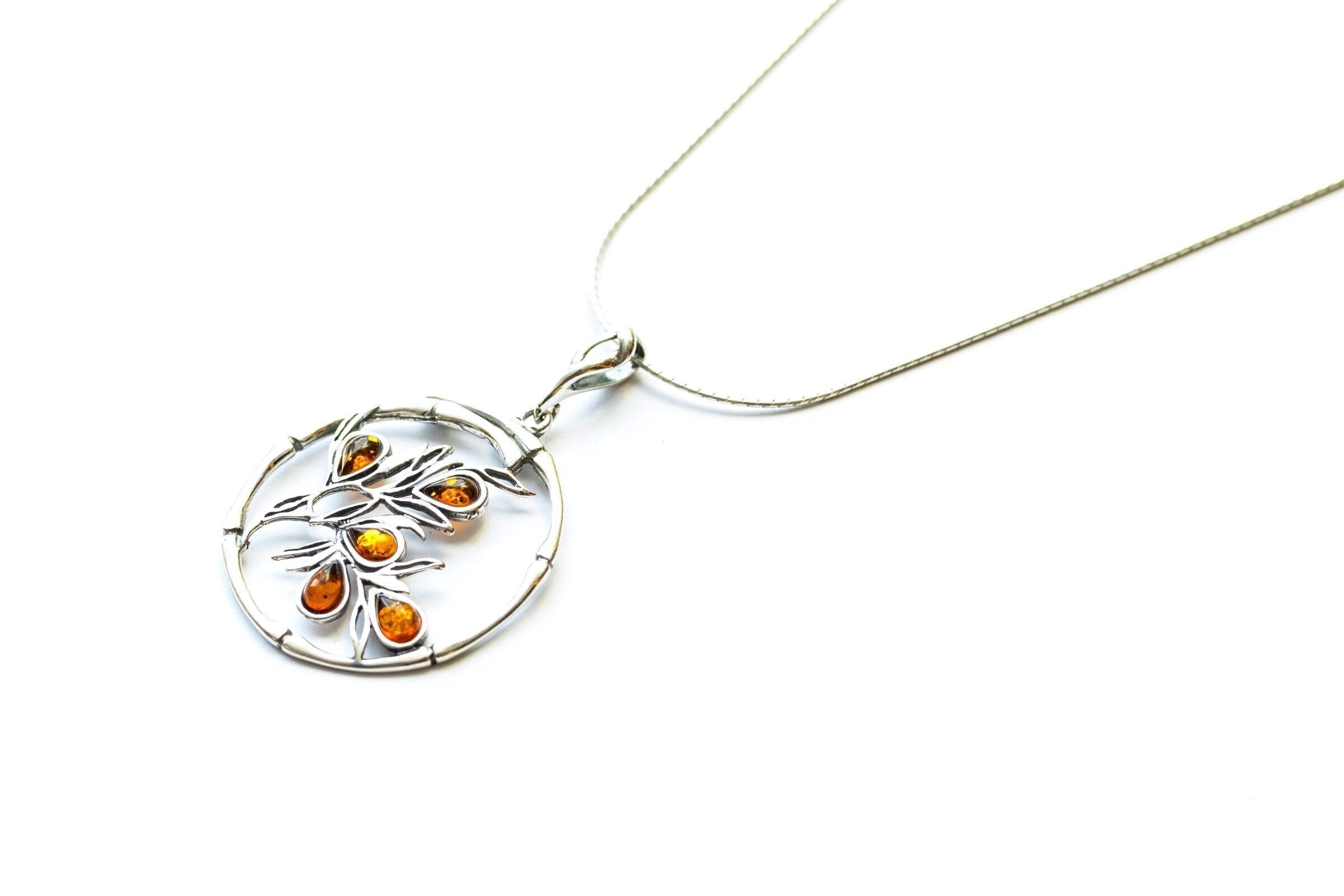 Pendentif Ambre Inspiré du Bambou