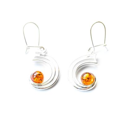 Boucles d'Oreilles Modernes Ambre Orbite