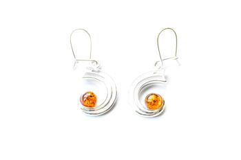 Boucles d'Oreilles Modernes Ambre Orbite 1