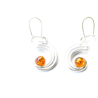 Modern Amber Orbit Earrings