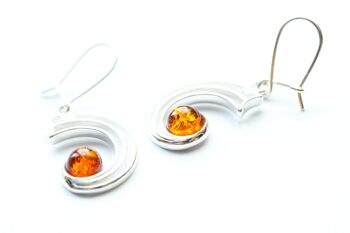 Boucles d'Oreilles Modernes Ambre Orbite 3