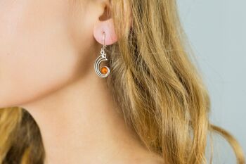 Boucles d'Oreilles Modernes Ambre Orbite 5