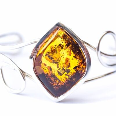 Modern Baltic Amber Bangle