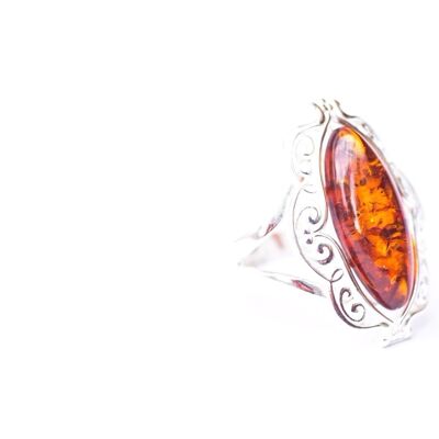 Decorative Victorian Baltic Amber Ring