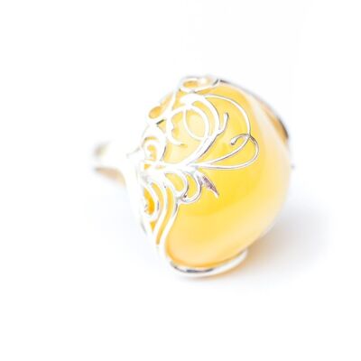 Butterscotch Amber Cocktail Ring