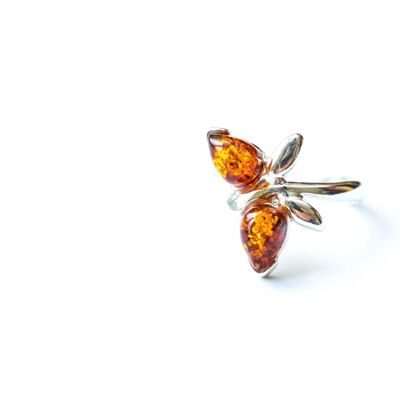 Amber Butterfly Midi Ring