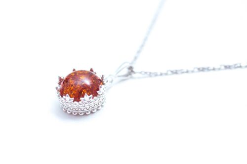 Princess Crown Amber Pendant