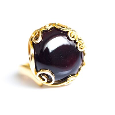 Cherry Amber Gold Plated Ring