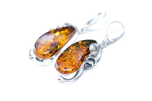 Unique Vintage Styled Amber Earrings