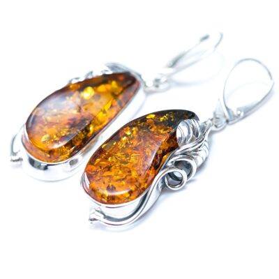 Unique Vintage Styled Amber Earrings