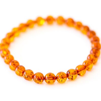 Bracelet de perles de sphère d'ambre classique