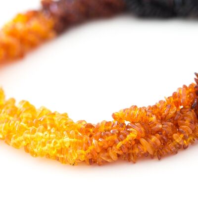 Ensemble de bijoux collier et bracelet en ambre épais dégradé