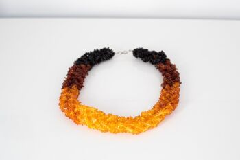 Ensemble de bijoux collier et bracelet en ambre épais dégradé 3