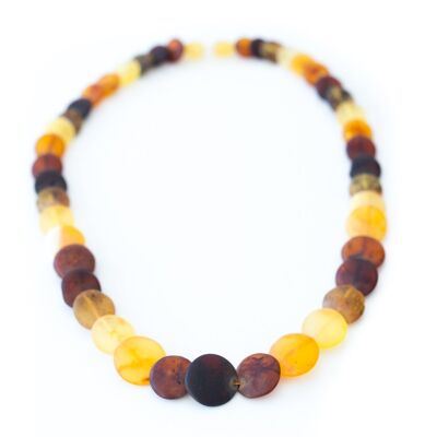 Multicolour Amber Disc Necklace