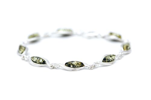 Green Baltic Amber Link Bracelet