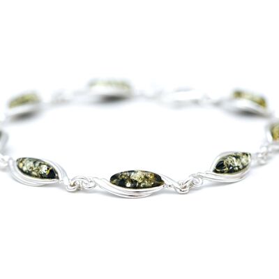 Green Baltic Amber Link Bracelet