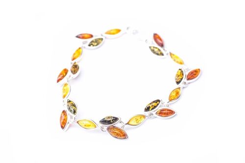 Multicolour Amber Leaf Bracelet