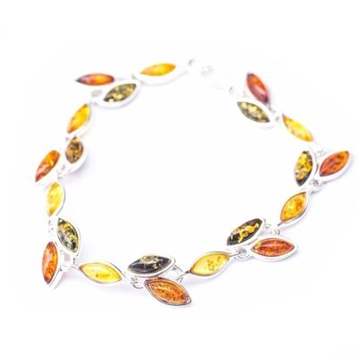 Multicolour Amber Leaf Bracelet