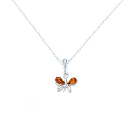 Collier Petit Papillon Ambre