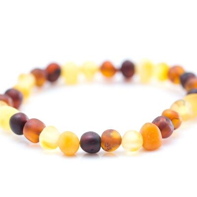 Bracelet de perles de pépite d'ambre coloré