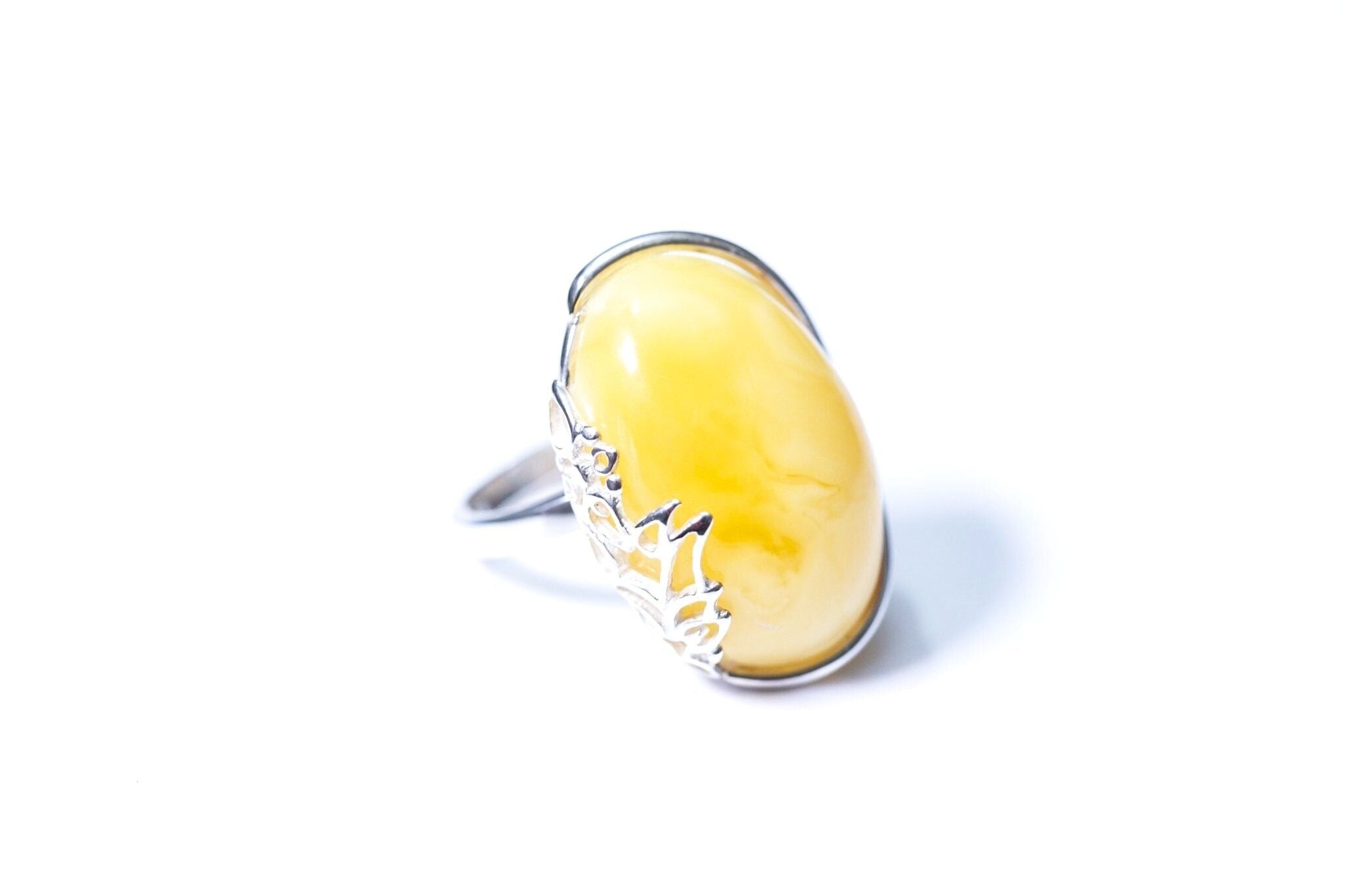 Anillo de ámbar caramelo Icy Vine