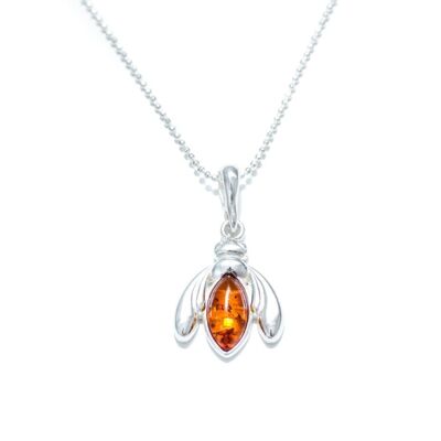 Amber Bumble Bee Charm Necklace