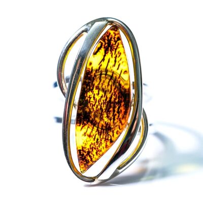 Tiger Stripe Amber Ring