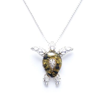 Green Amber Sea Turtle Charm Pendant