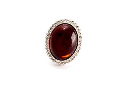 Cherry Red Amber Quintessence Statement Ring