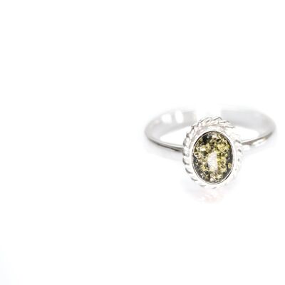 Mini anillo de quintaesencia de ámbar verde
