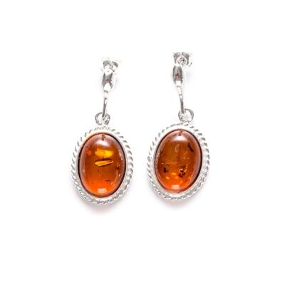 Boucles d'Oreilles Pendantes Ambre Quintessence