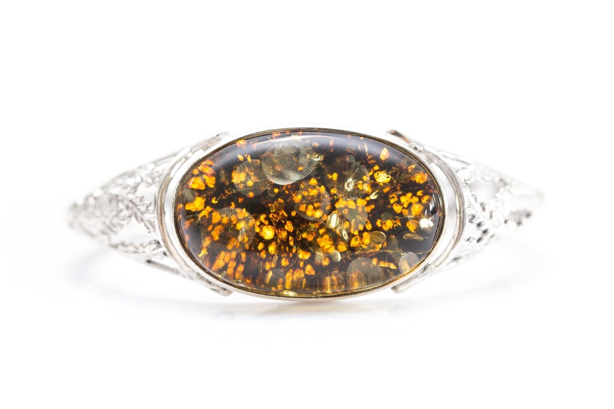 Goldener grüner Bernstein Armreif