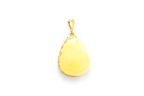 OOAK Gold Vine Yellow Amber Pendant