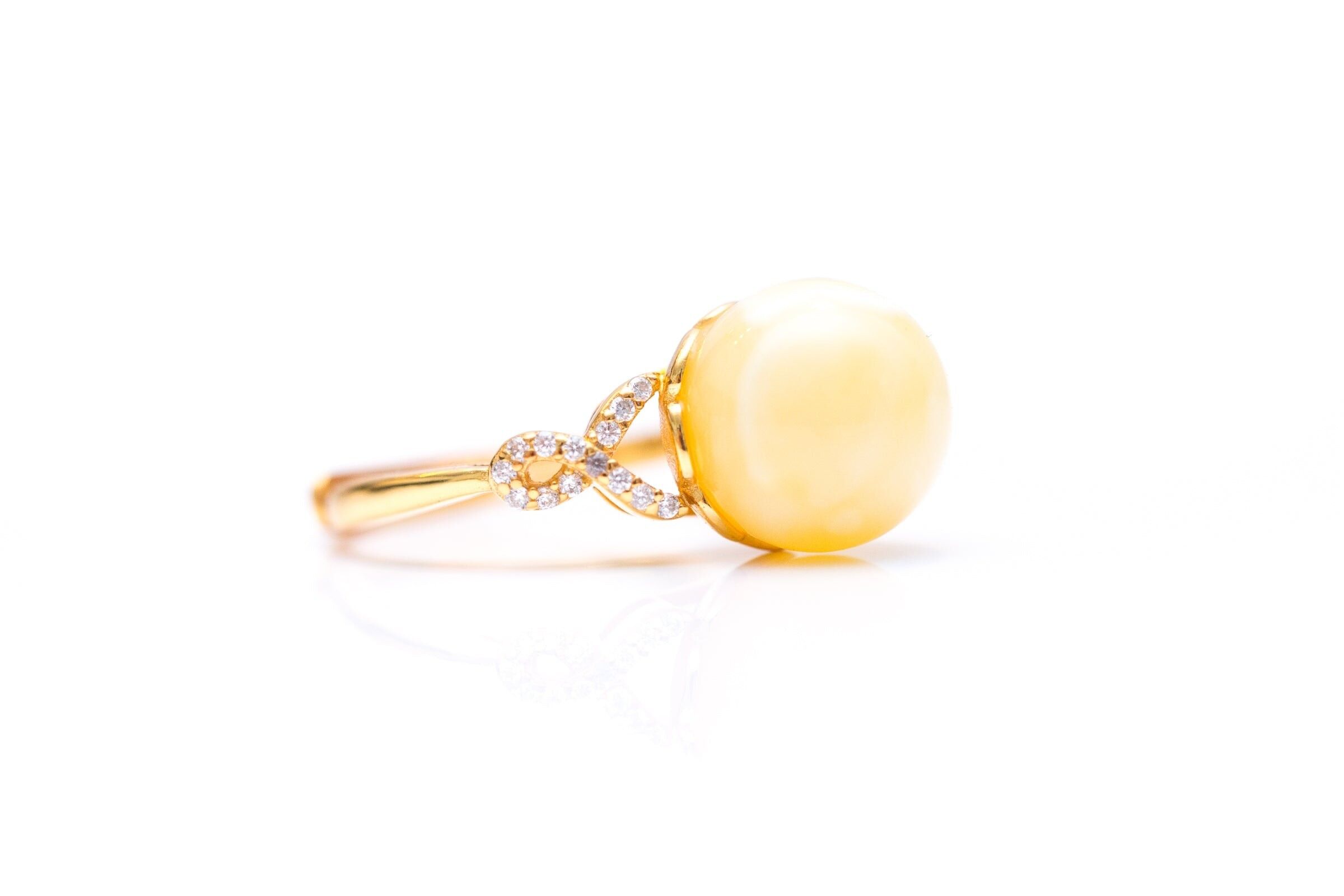 Solstice Ring mit gelbem Bernsteinband