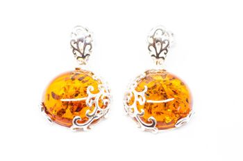 Ensemble de bijoux pendentif et boucles d'oreilles en filigrane d'ambre 6