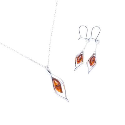 Amber Droplet Jewellery Set