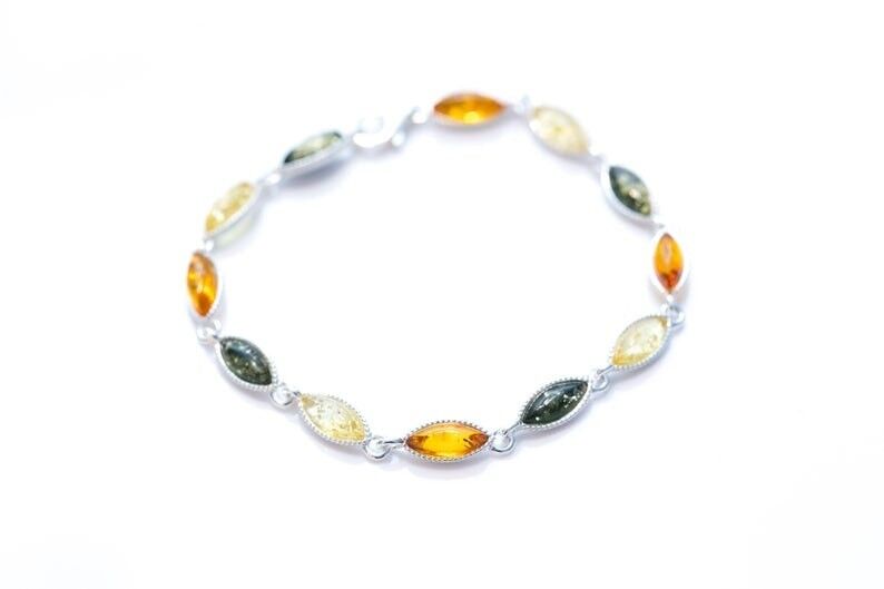 Bracciale Marquise in ambra multicolore