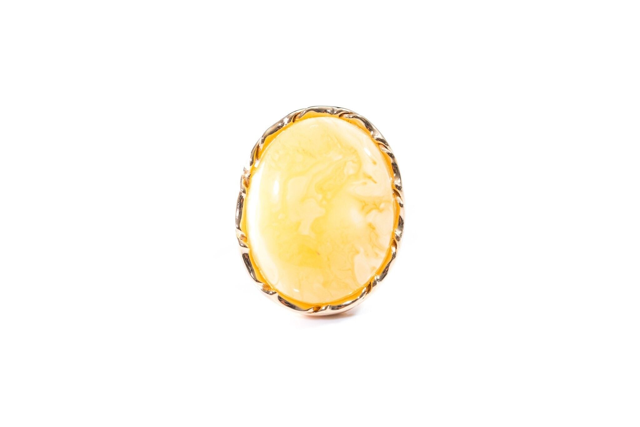 Ovaler Butterscotch-Bernstein-Statement-Ring